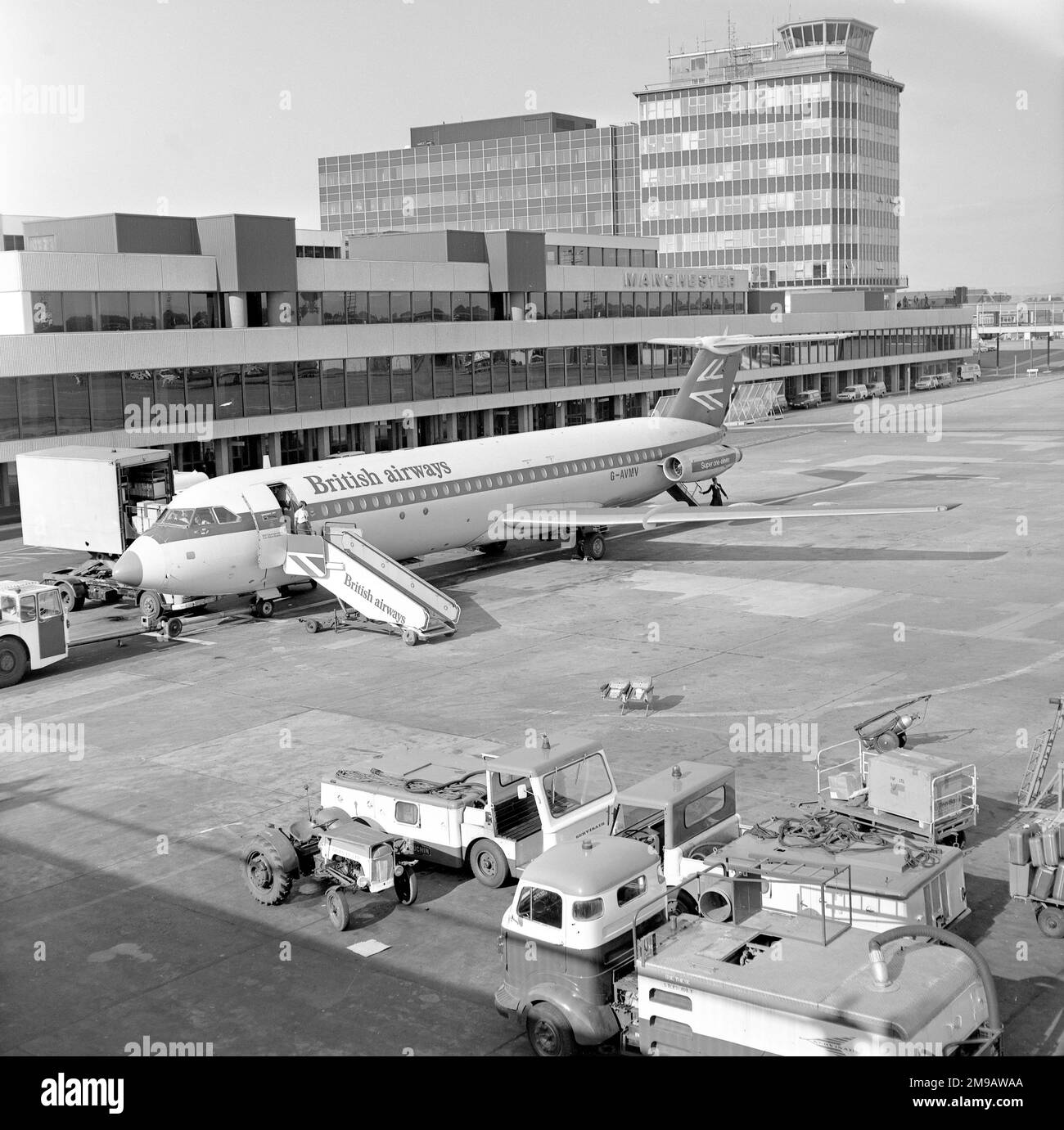 Manchester airport plane Black and White Stock Photos & Images Alamy