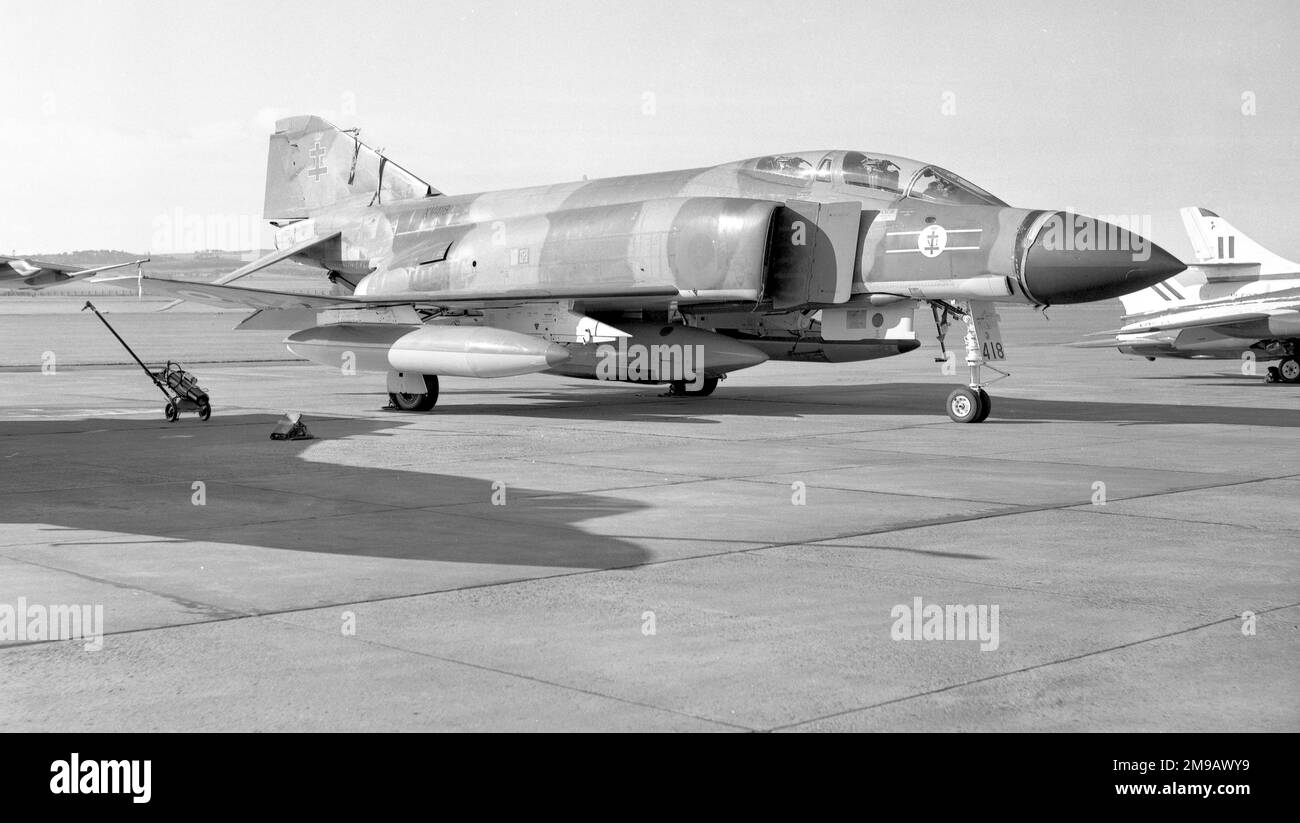 Royal Air Force - McDonnell Douglas Phantom FGR.2 XV418 (msn 3036/9248), of No.41 Squadron at RAF Leuchars on 14 September 1974. Stock Photo