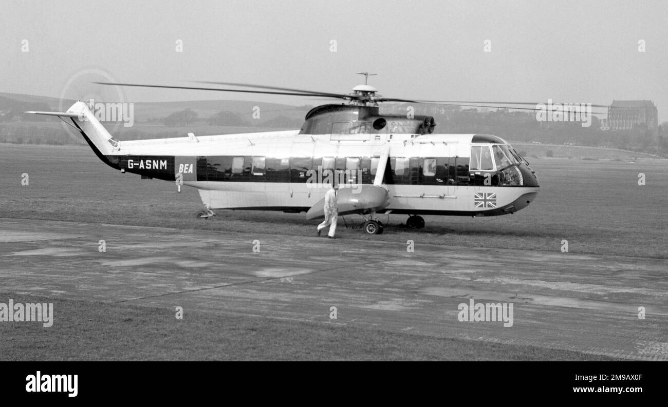 Sikorsky S-61N G-ASNM (msn 61221), of British European Airways Helicopters. At Shoreham Airport in September 1966 Stock Photo