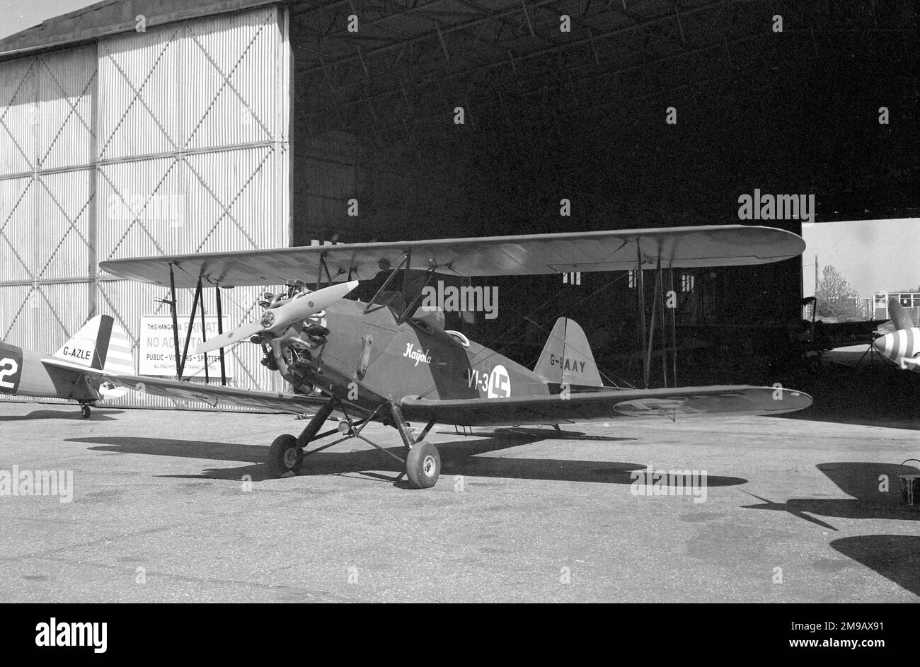 VL Viima II G-BAAY 'Hayala' (msn VI-3), at Booker Aerodrome in March 1973. (VL - Valtion Lentokonetehdas - State Aircraft Factory) Stock Photo