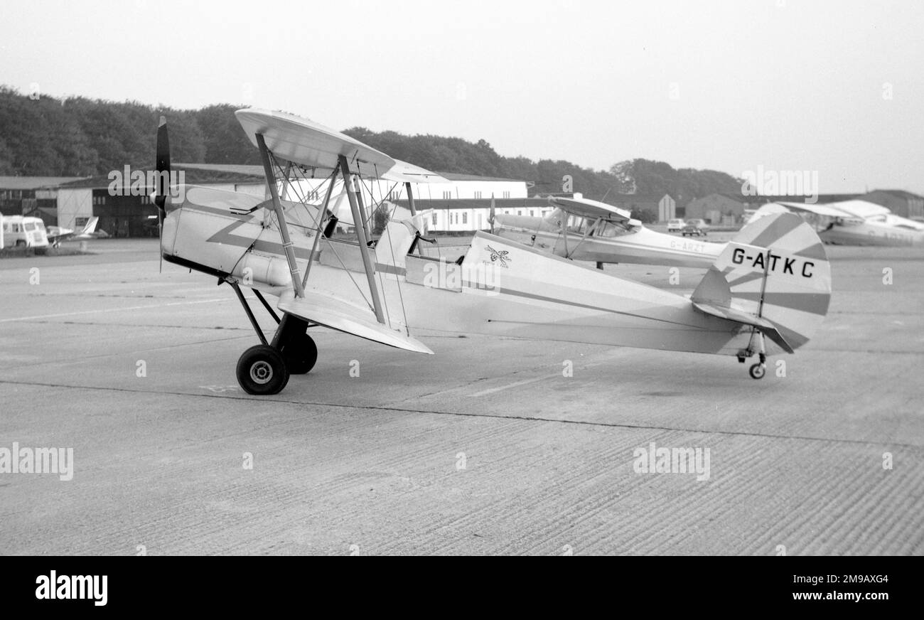 Stampe et Vertongen S.4C G-ATKC (msn 1081), at Booker Aerodrome in September 1966. Stock Photo