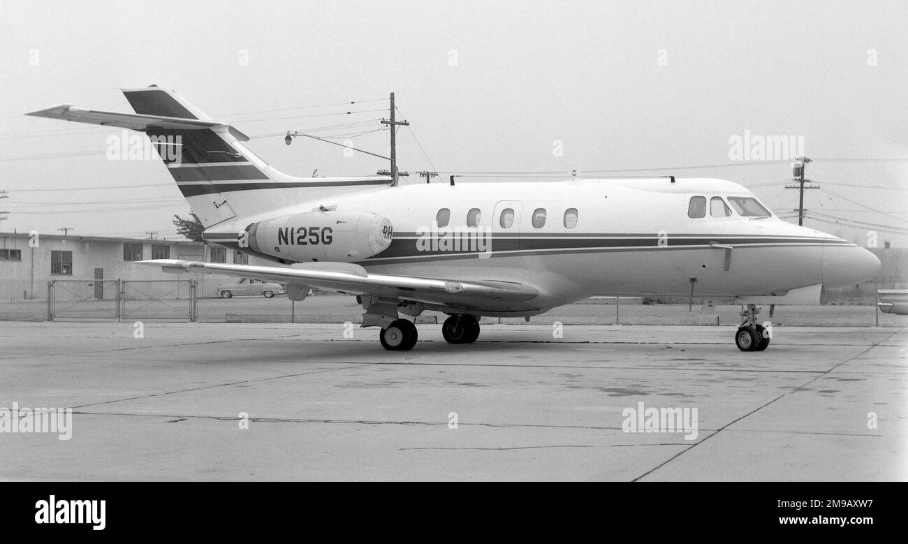 Hawker Siddeley HS.125 Series 1A/522 N125G (msn 25014), of AiResearch Aviation Company. Stock Photo
