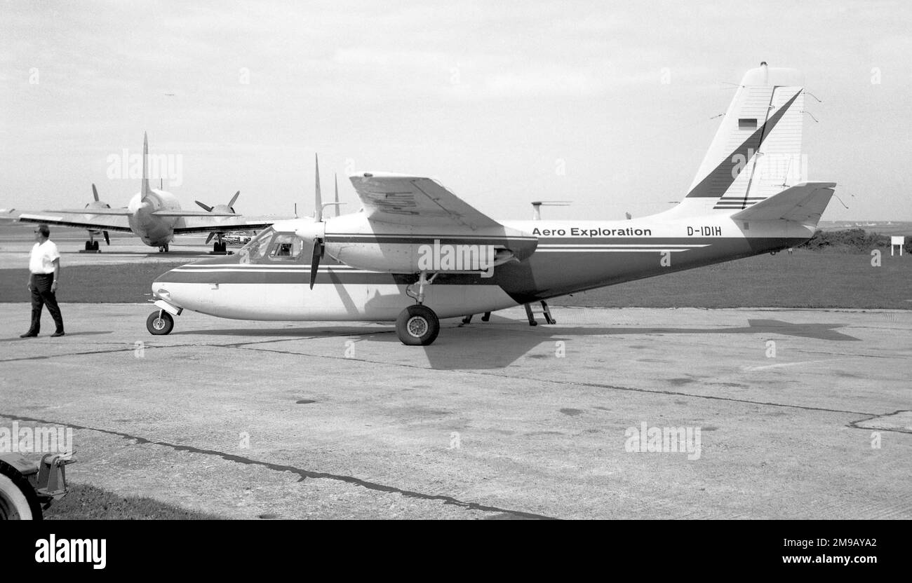 Aero Commander 680 D-IDIH (msn 680-483-153), of Aero Exploration, at RAF St. Mawgan / Newquay Airport, in August 1967. Stock Photo