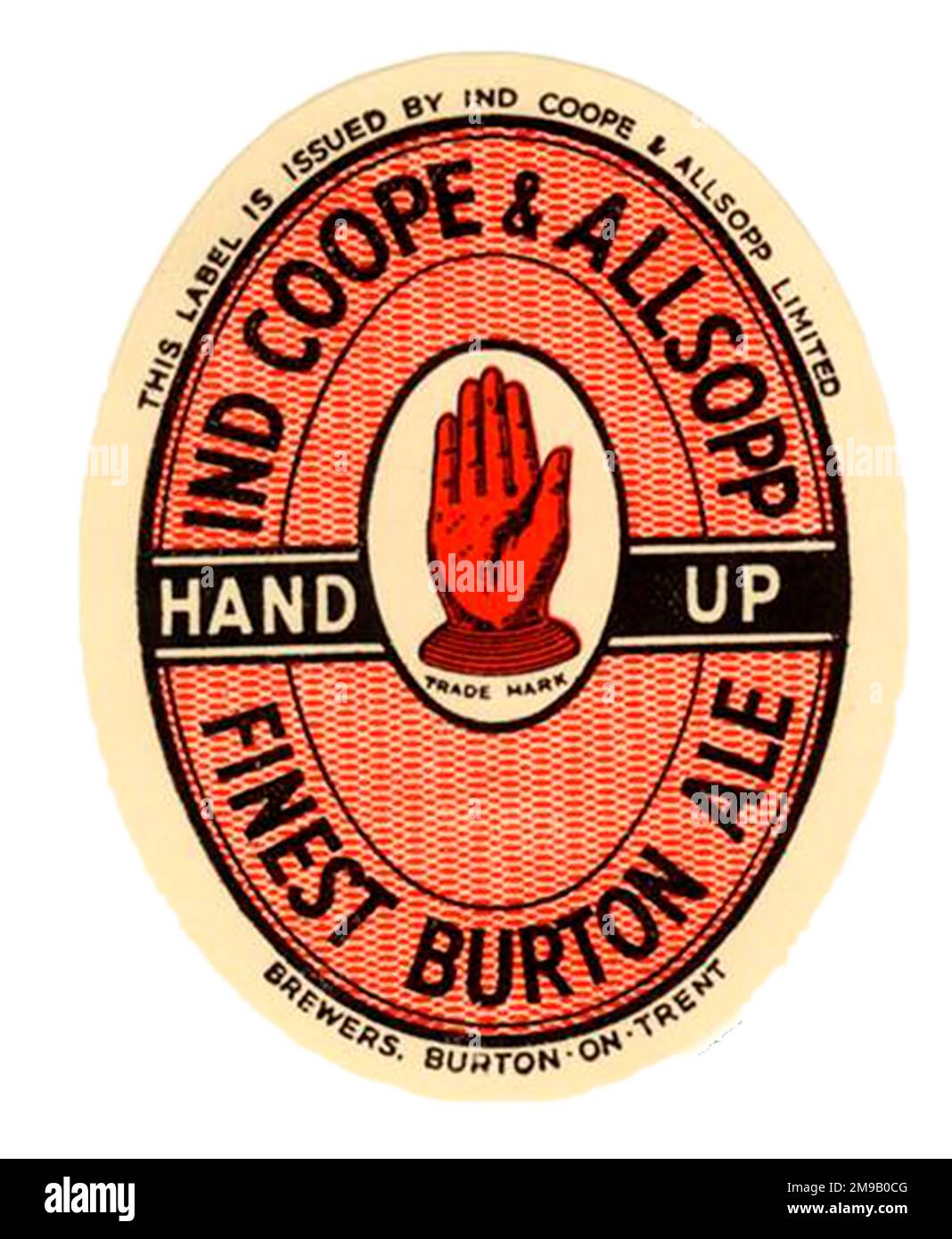 Ind Coope Allsopp Finest Burton Ale (Hand Up logo) Stock Photo