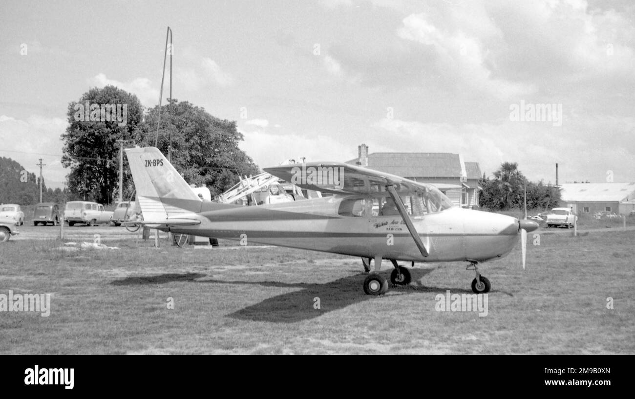 Cessna 172A ZK-BPS (msn 47083), of the Waikato Aero Club, at Rukuhia, NZ,. On 12 November 1960. Stock Photo