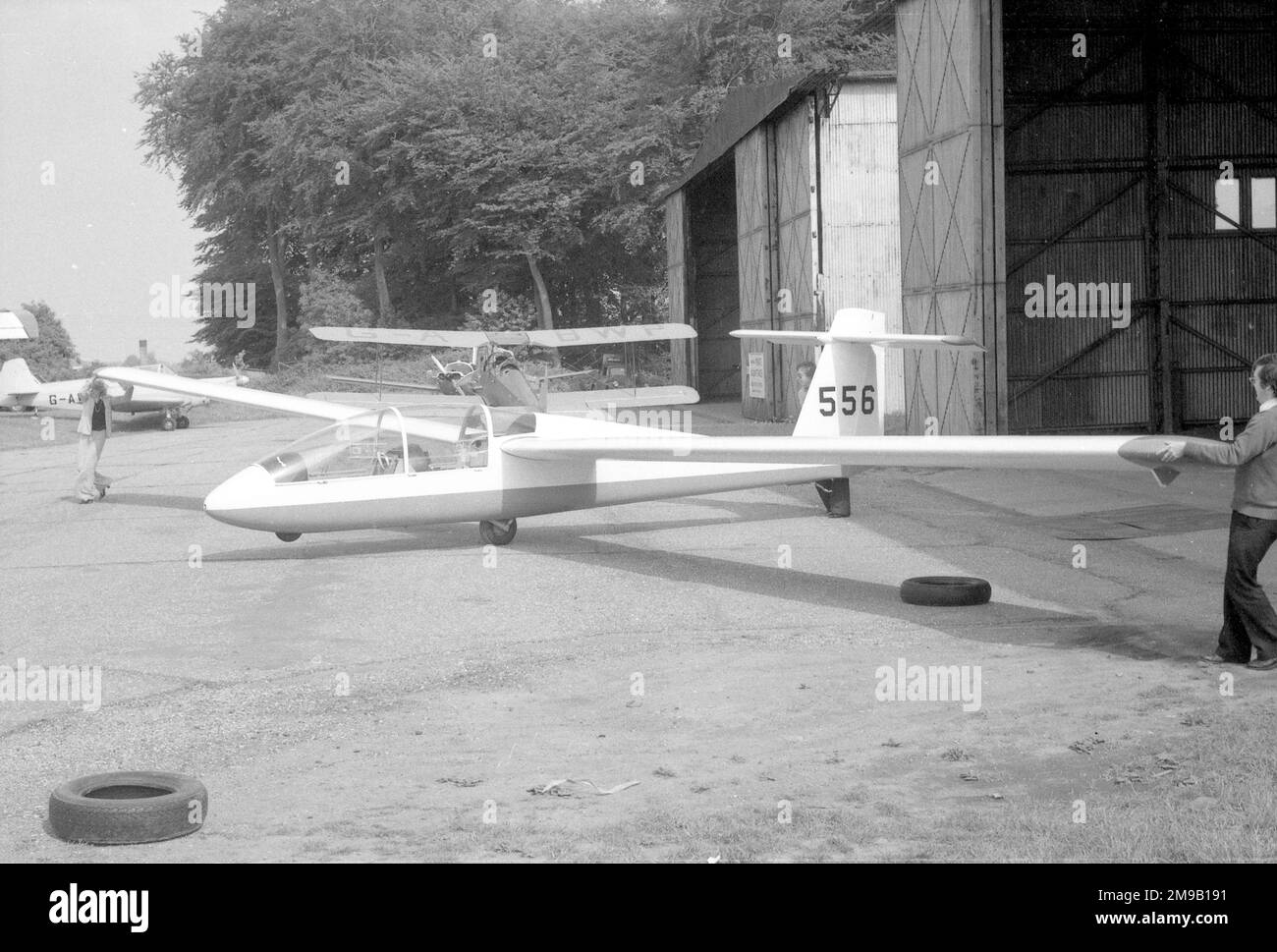 Yorkshire Sailplanes YS53 Sovereign '556', , allmetal training glider, ready to emerge from