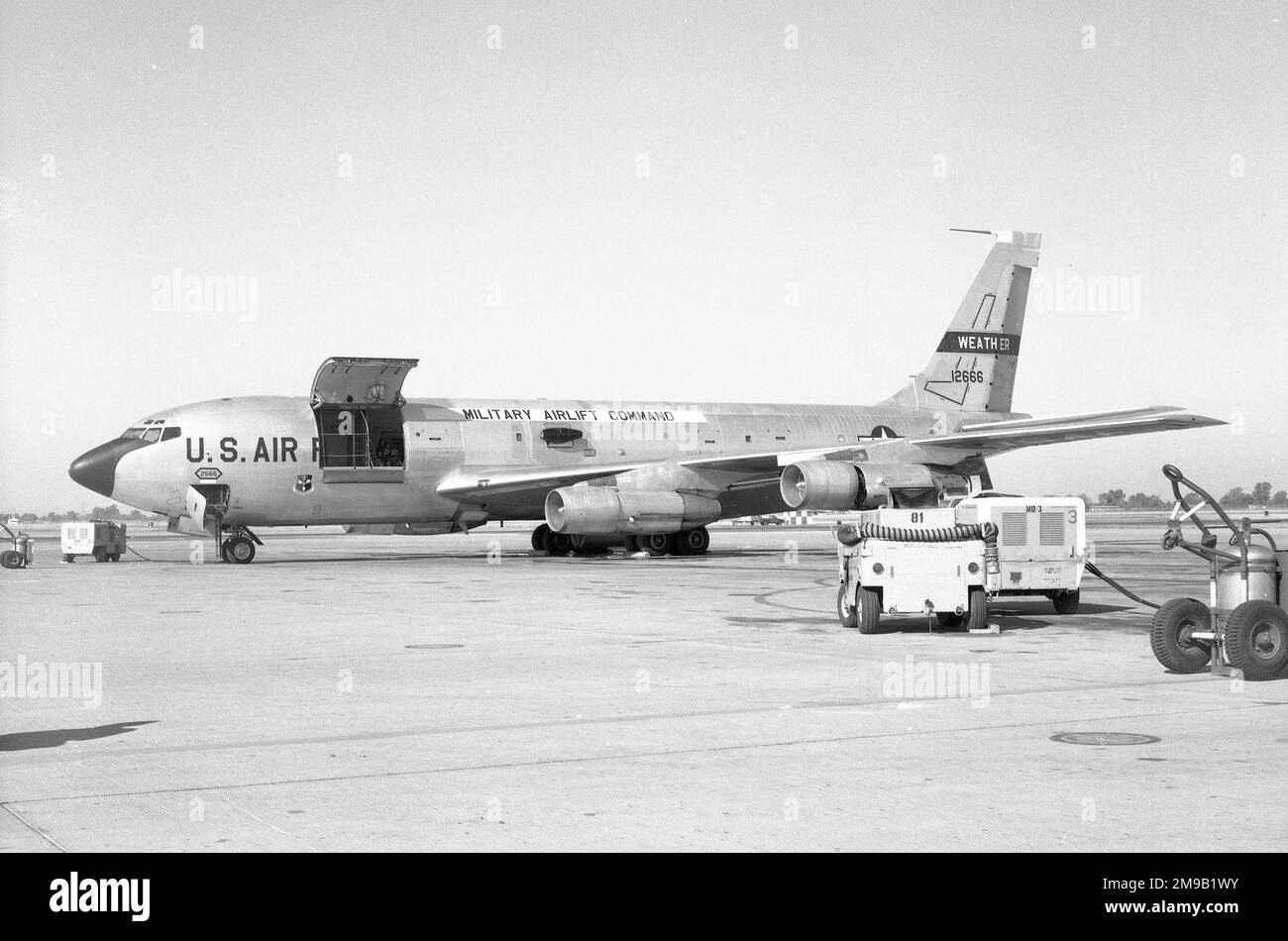 United States Air Force - Boeing WC-135B-BN Stratolifter 61-2666 (msn 18342-C3022), of the 55th Weather Reconnaissance Squadron, at McClellan Air Force Base, Colorado, on 28 October 1967. Stock Photo