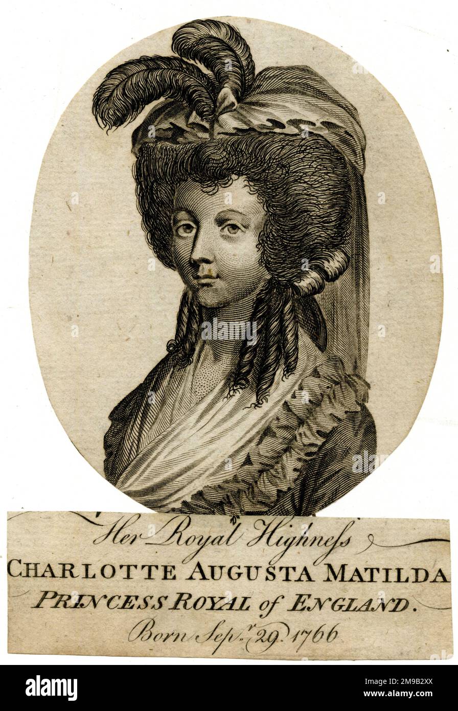 Charlotte Augusta Matilda, Princess Royal of England, elder daughter of King George III. Stock Photo