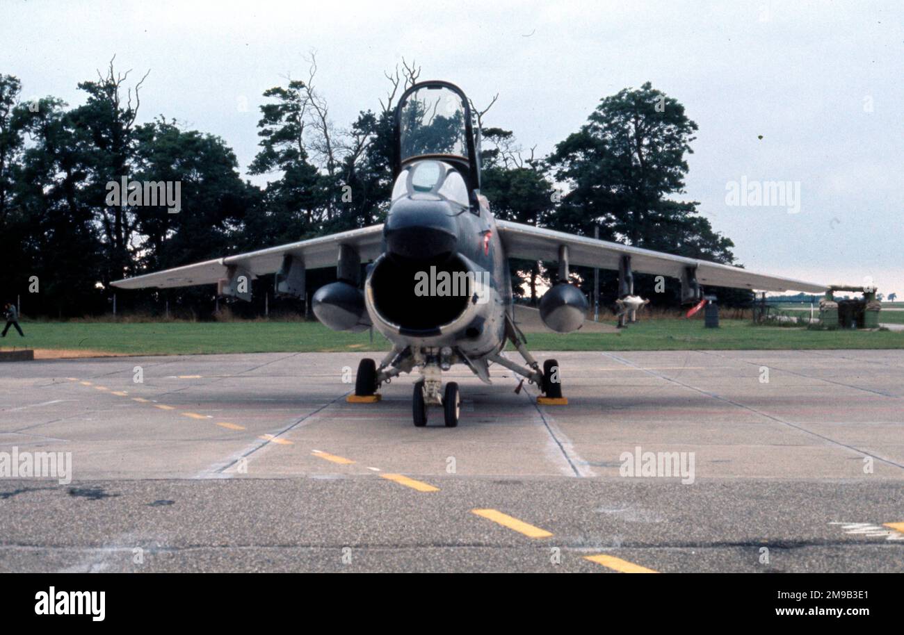 United States Air Force - Ling-Temco-Vought A-7D Corsair II, of the South Carolina Air National Guard during a 'Coronet Solo' deployment at RAF Wittering in July 1978, parked adjacent to the East Midlands Gliding Club on Delta South. (I was there!) Stock Photo