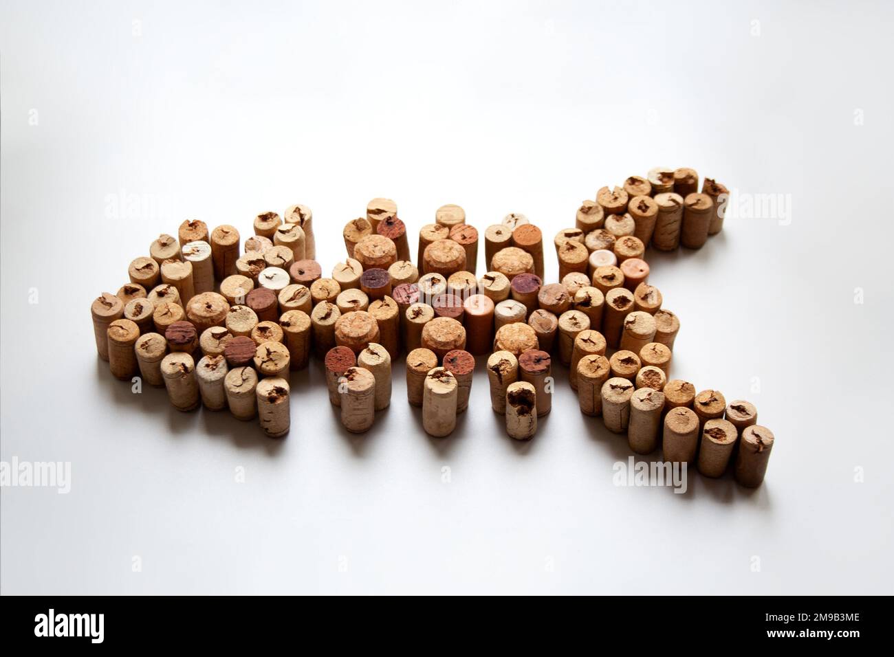 Wine corks fish composition isolated on white background Stock Photo