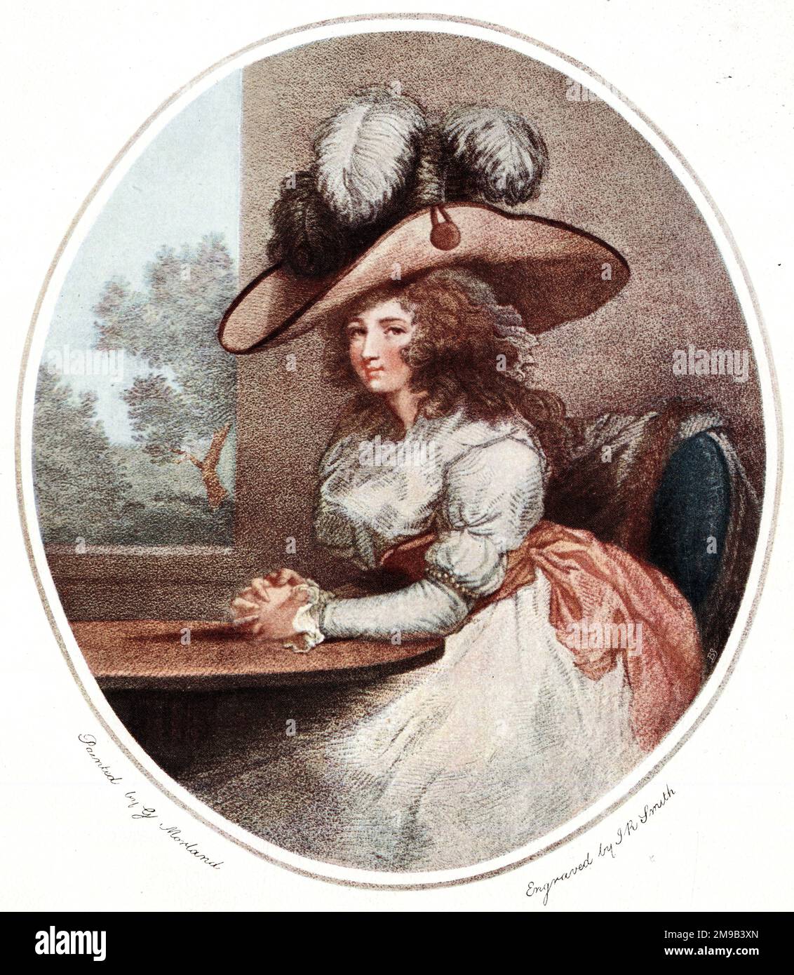 Delia in Town, painting by George Morland, engraved by J.R. Smith Stock Photo