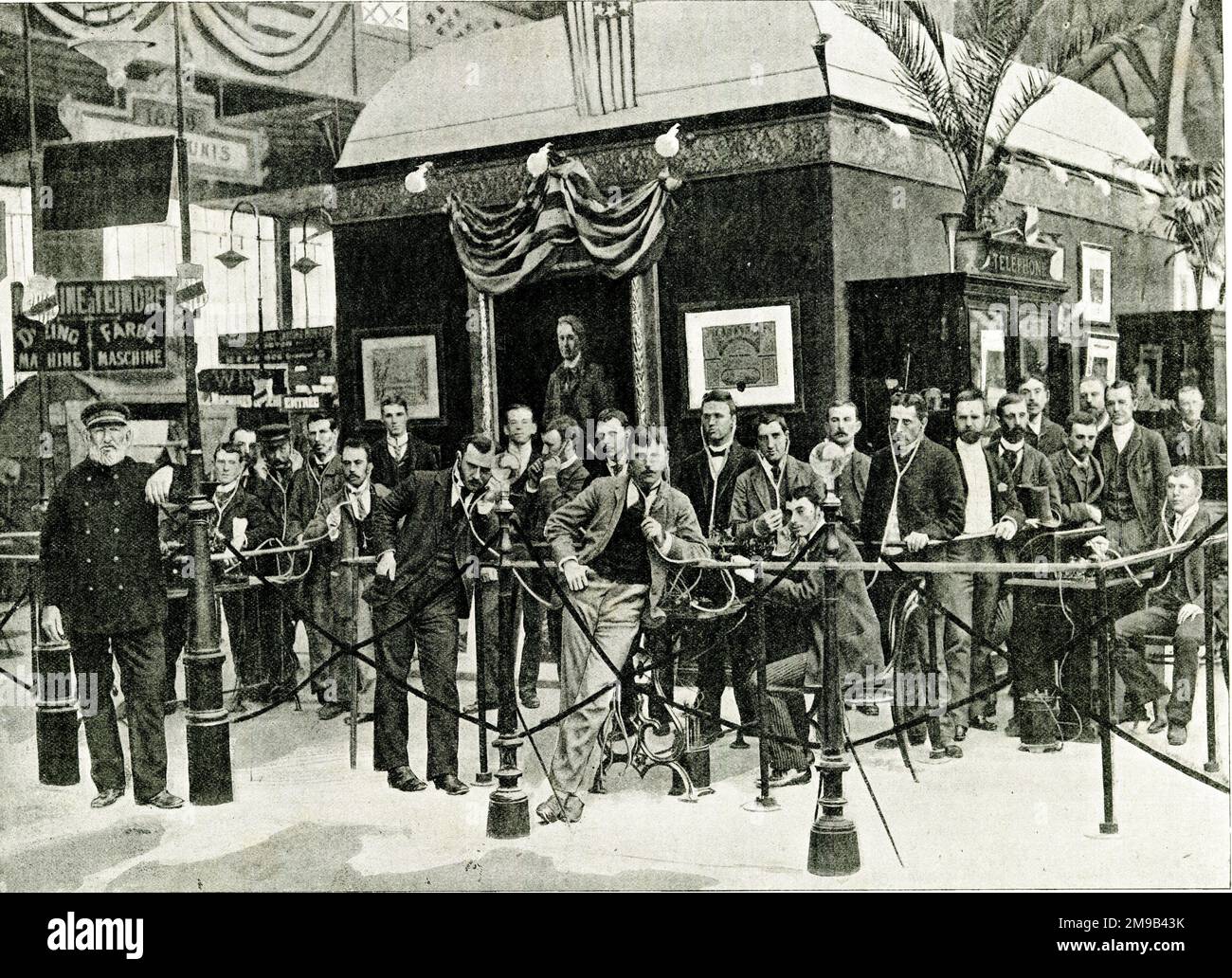 Edison Telephones and Phonographs, United States Section of Universal Exhibition of Paris, 1889 Stock Photo