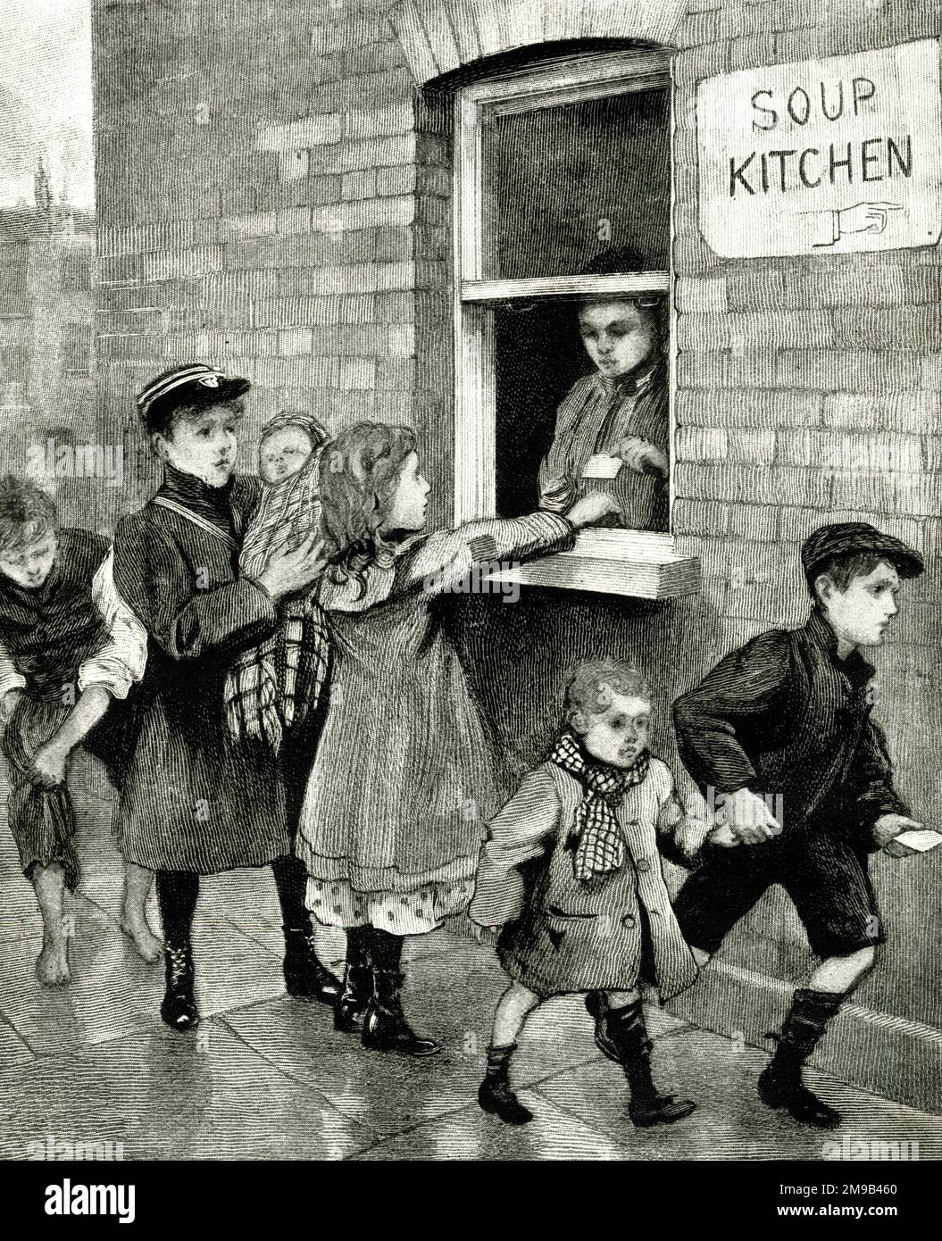 A Farthing Dinner Please, the Soup Kitchen Stock Photo