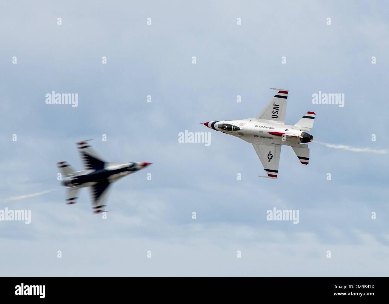 The U.S. Air Force Thunderbirds perform during the Fairchild Skyfest 2022 airshow at Fairchild