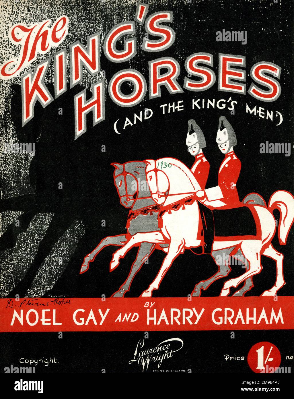 Music cover, The King's Horses and the King's Men by Noel Gay and Harry Graham. Stock Photo