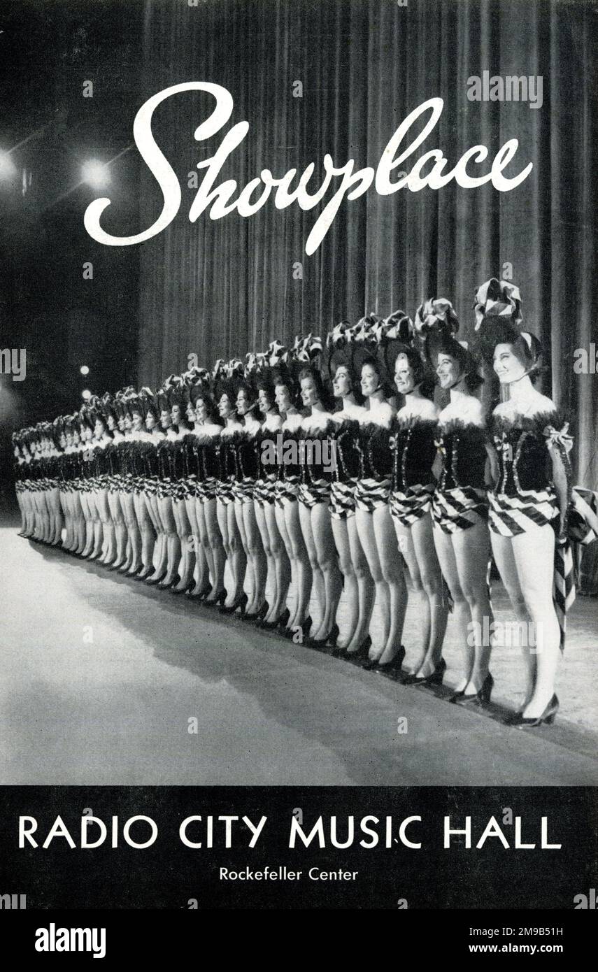 Programme cover, Showplace, Radio City Music Hall, Rockefeller Centre, New York City, USA Stock Photo