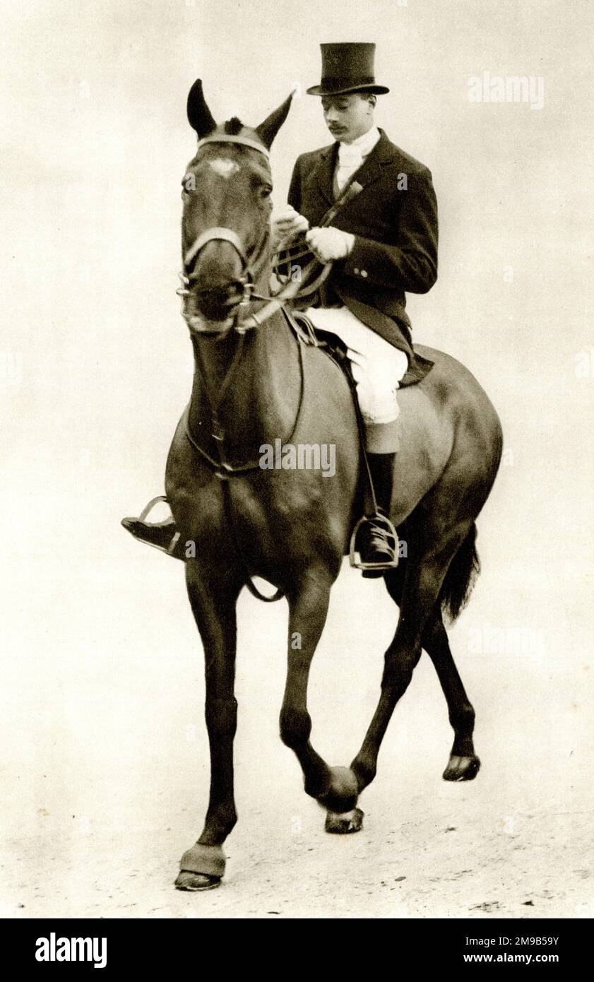 Prince Henry, Duke of Gloucester, on horseback Stock Photo