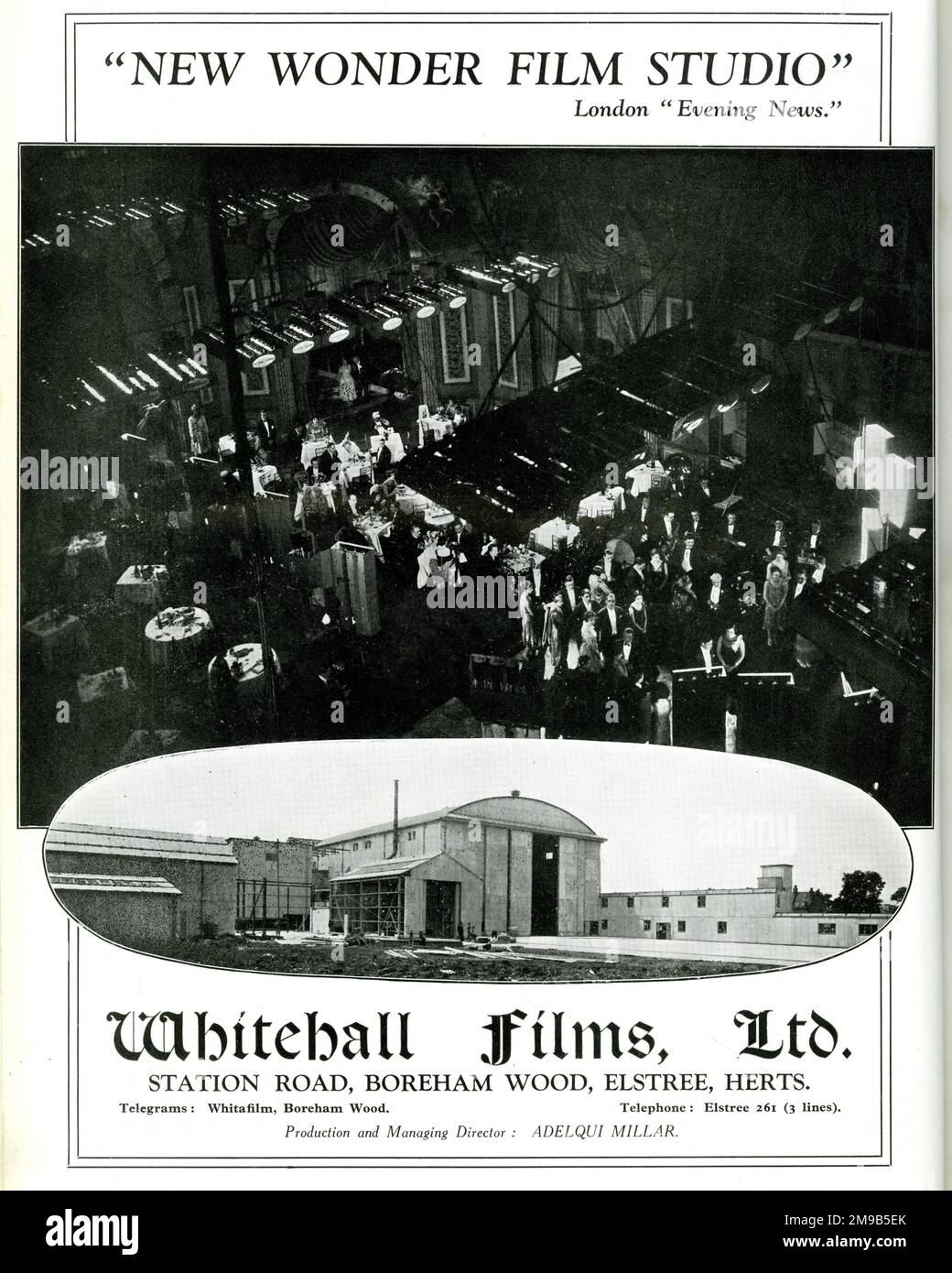Whitehall Films Ltd, new film studio, Station Road, Boreham Wood, Elstree, Hertfordshire Stock Photo