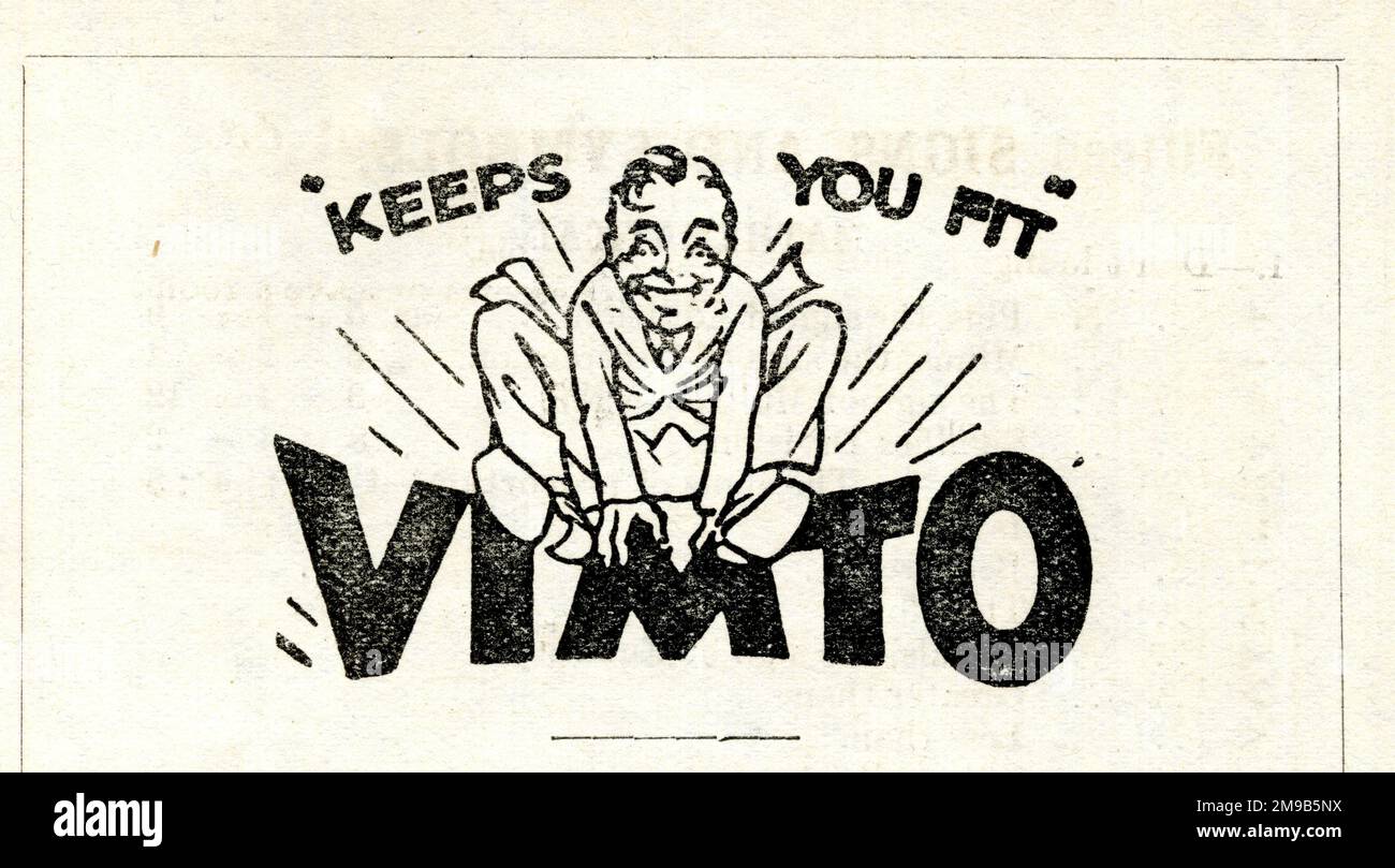 Advert, Vimto Keeps You Fit, Tonic Fruit Drink Stock Photo