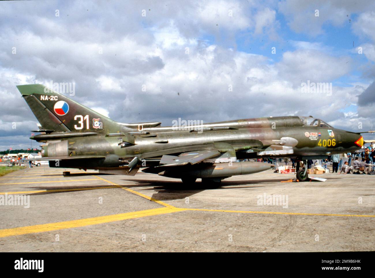 Czechoslovakian Air Force - Sukhoi Su-22M-4 4006 (msn 40306, call-sign '31'), at RAF Fairford on 24 July 1993. Stock Photo