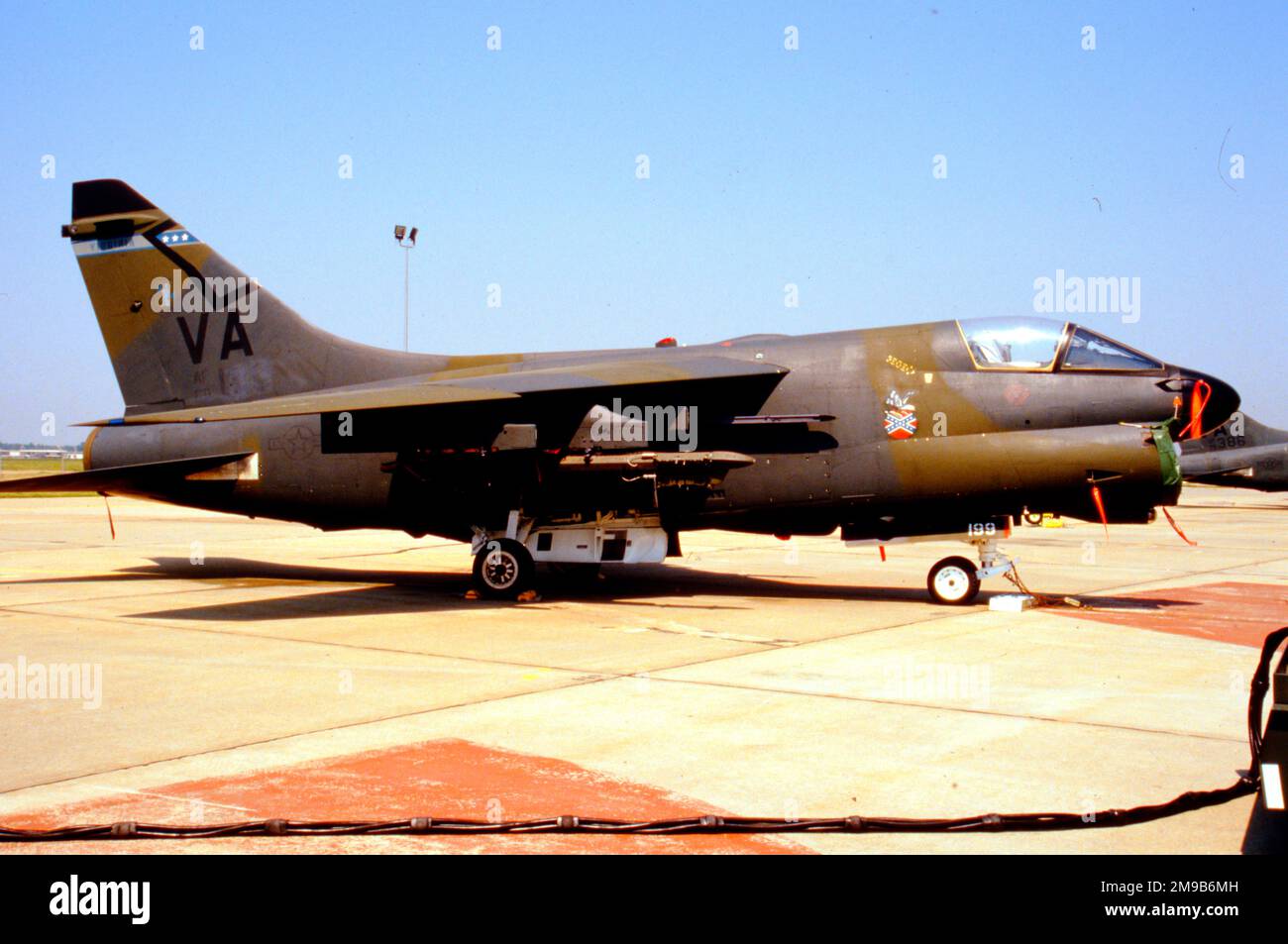 United States Air Force (USAF) - Ling-Temco-Vought A-7D-4-CV Corsair ii, of the 149th Tactical Fighter Squadron, Virginia Air National Guard. Stock Photo