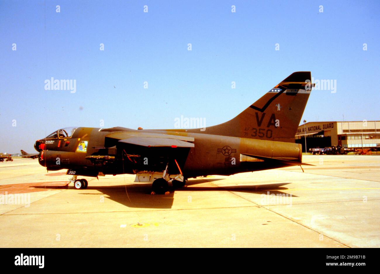 United States Air Force (USAF) - Ling-Temco-Vought A-7D-11-CV Corsair II 71-0350 (msn D-261), of the 149th Tactical Fighter Squadron, Virginia Air National Guard. Stock Photo