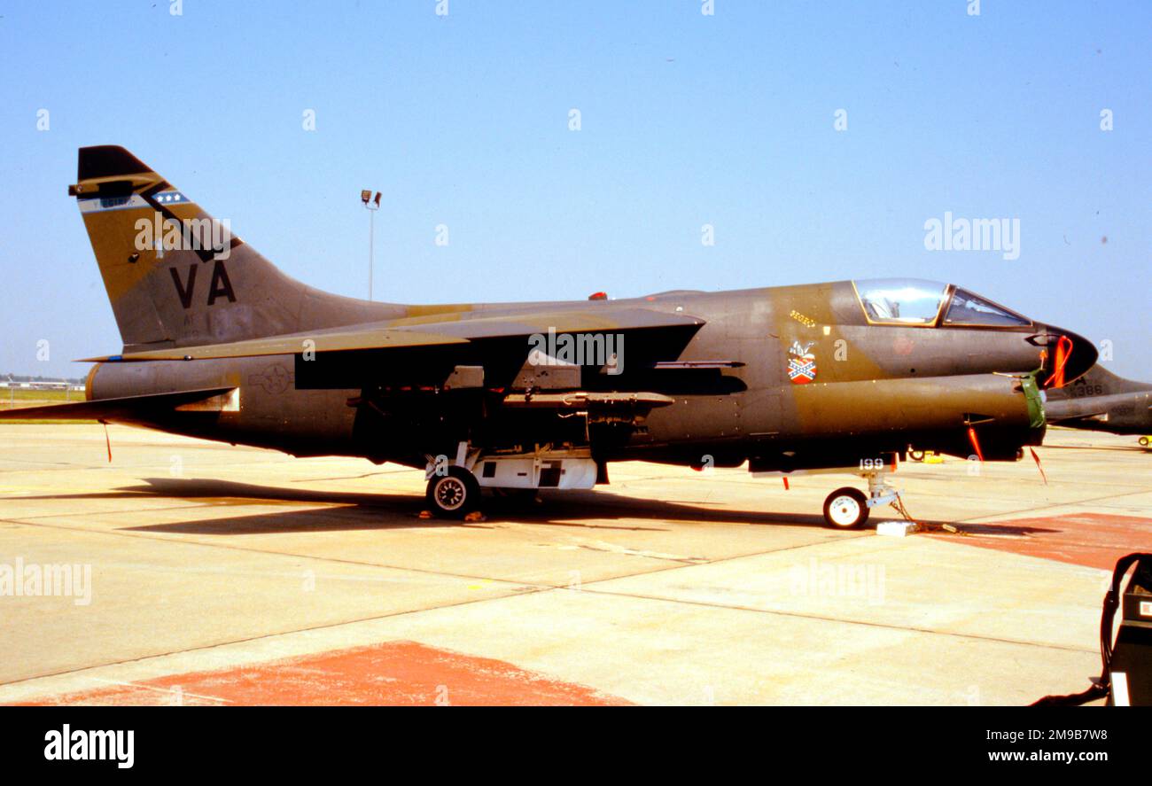 United States Air Force (USAF) - Ling-Temco-Vought A-7D Corsair ii, of the 149th Tactical Fighter Squadron, Virginia Air National Guard. Stock Photo