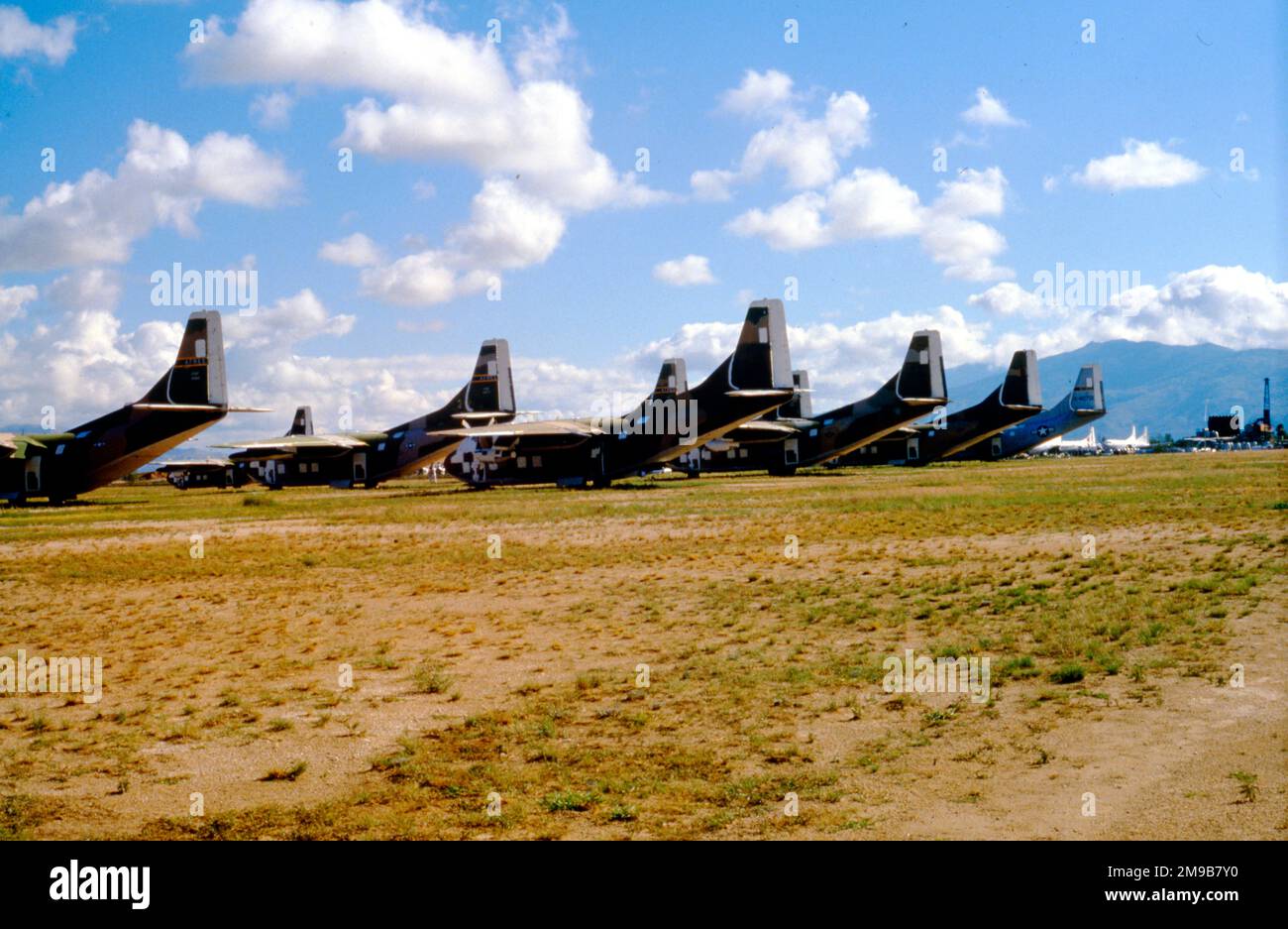 United States Air Force (USAF) - Fairchild C-123K Provider storage area at Davis-Monthan Air Force Base. Stock Photo