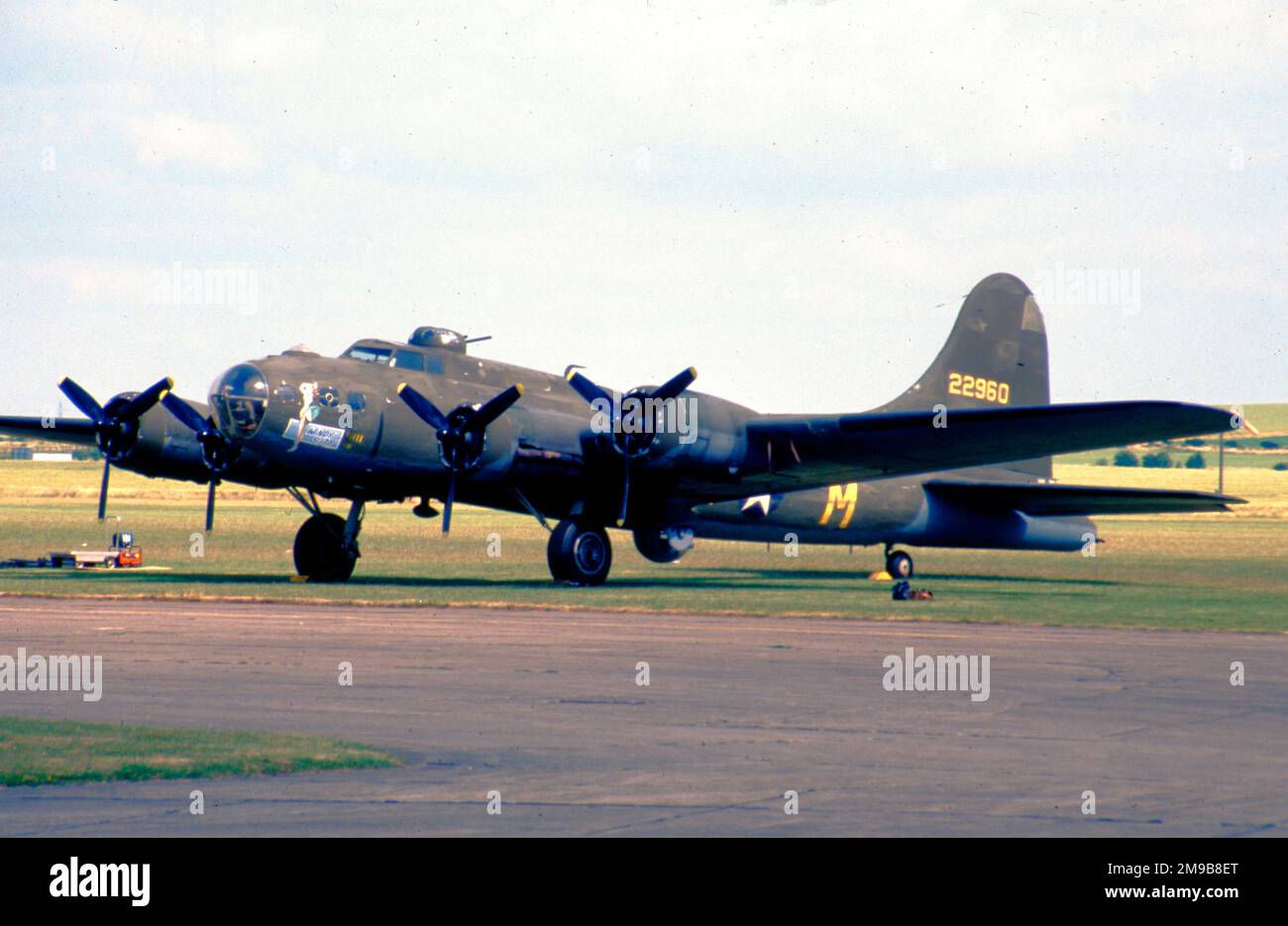 Lockheed/Vega B-17G-85-VE Fortress G-BEDF / 44-8846 (msn 8245), marked as 42-2960 'Windy City, for filming of Memphis Belle, at Duxford. Stock Photo