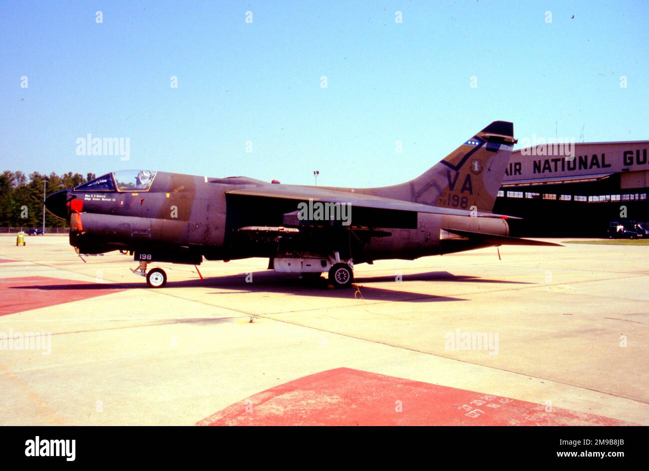 United States Air Force (USAF) - Ling-Temco-Vought A-7D-12-CV Corsair II 72-0198 (msn D-320), of the 149th Tactical Fighter Squadron, Virginia Air National Guard. Stock Photo