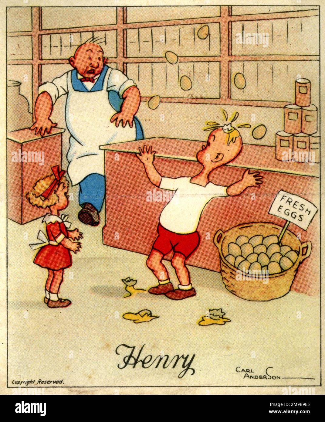 Egg Juggling, Henry cartoon by Carl Anderson Stock Photo - Alamy