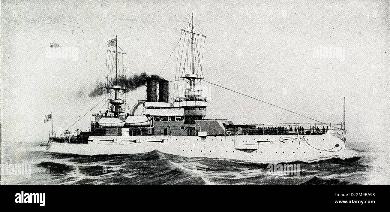American pre-dreadnought battleship, USS Illinois, launched in 1898 Stock Photo