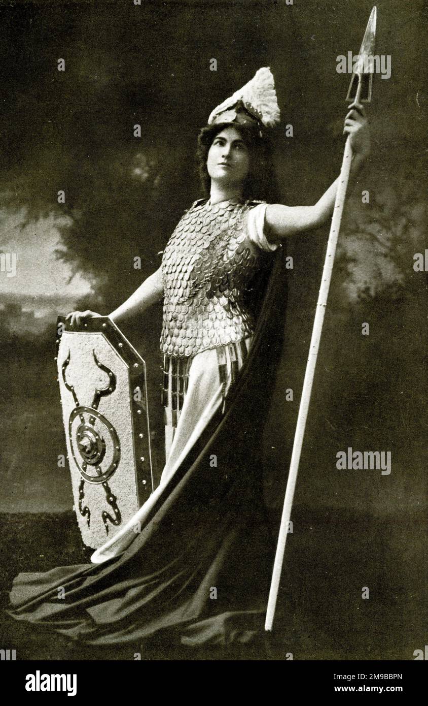 Madame Minnie Saltzmann-Stevens, American opera singer, soprano, in the role of Brunnhilde Stock Photo