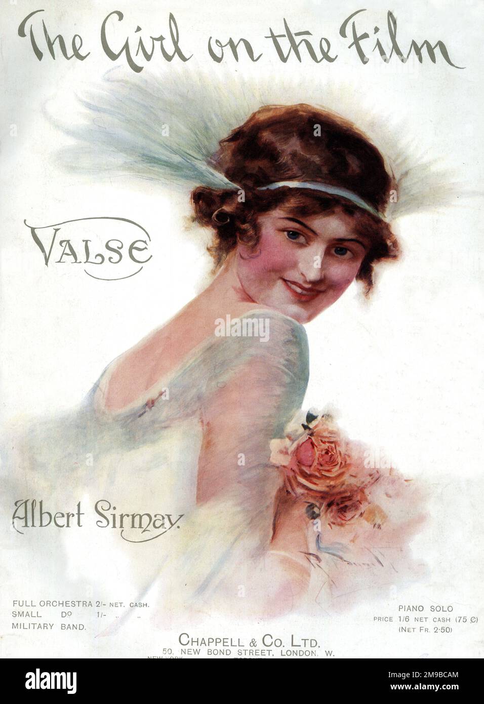 Music cover, The Girl on the Film, Valse, by Albert Sirmay, Gaiety Theatre Musical Play, London Stock Photo