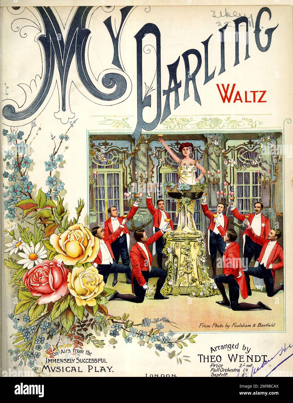 Music cover,  My Darling Waltz, arranged by Theo Wendt from the musical play Stock Photo