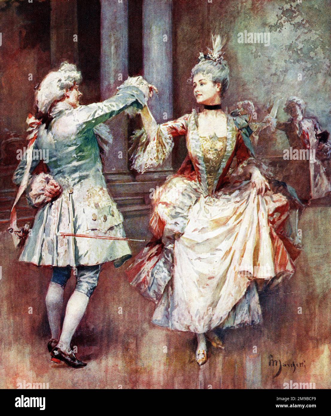 The Minuet Dance of Long Ago Stock Photo