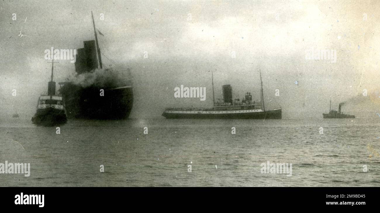 The burned out shell of French luxury cruise liner L'Atlantique towed ...