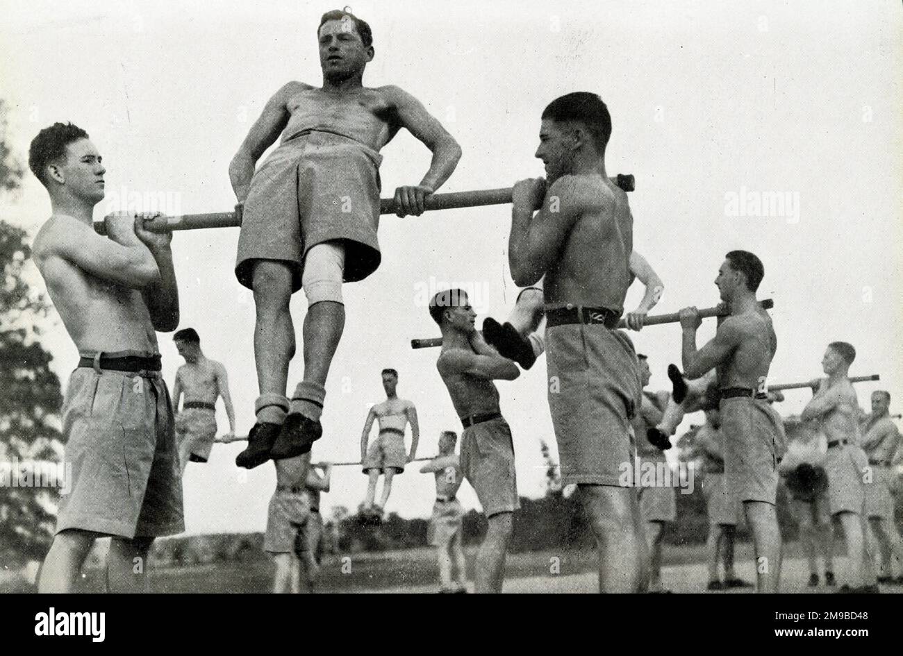 Army Physical Exercises, WW2 preparations Stock Photo
