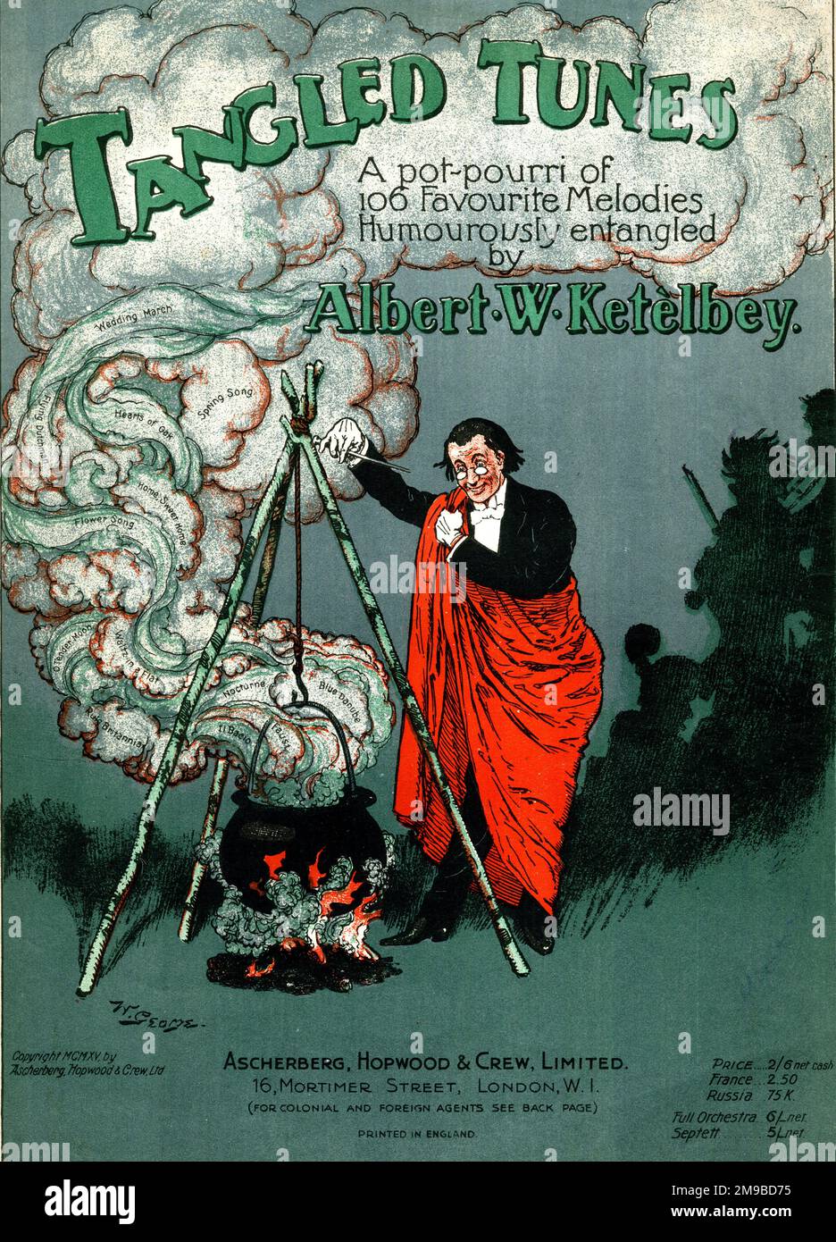 Music cover, Tangled Tunes, a pot pourri of 106 favourite melodies humorously entangled by Albert W. Ketelbey Stock Photo