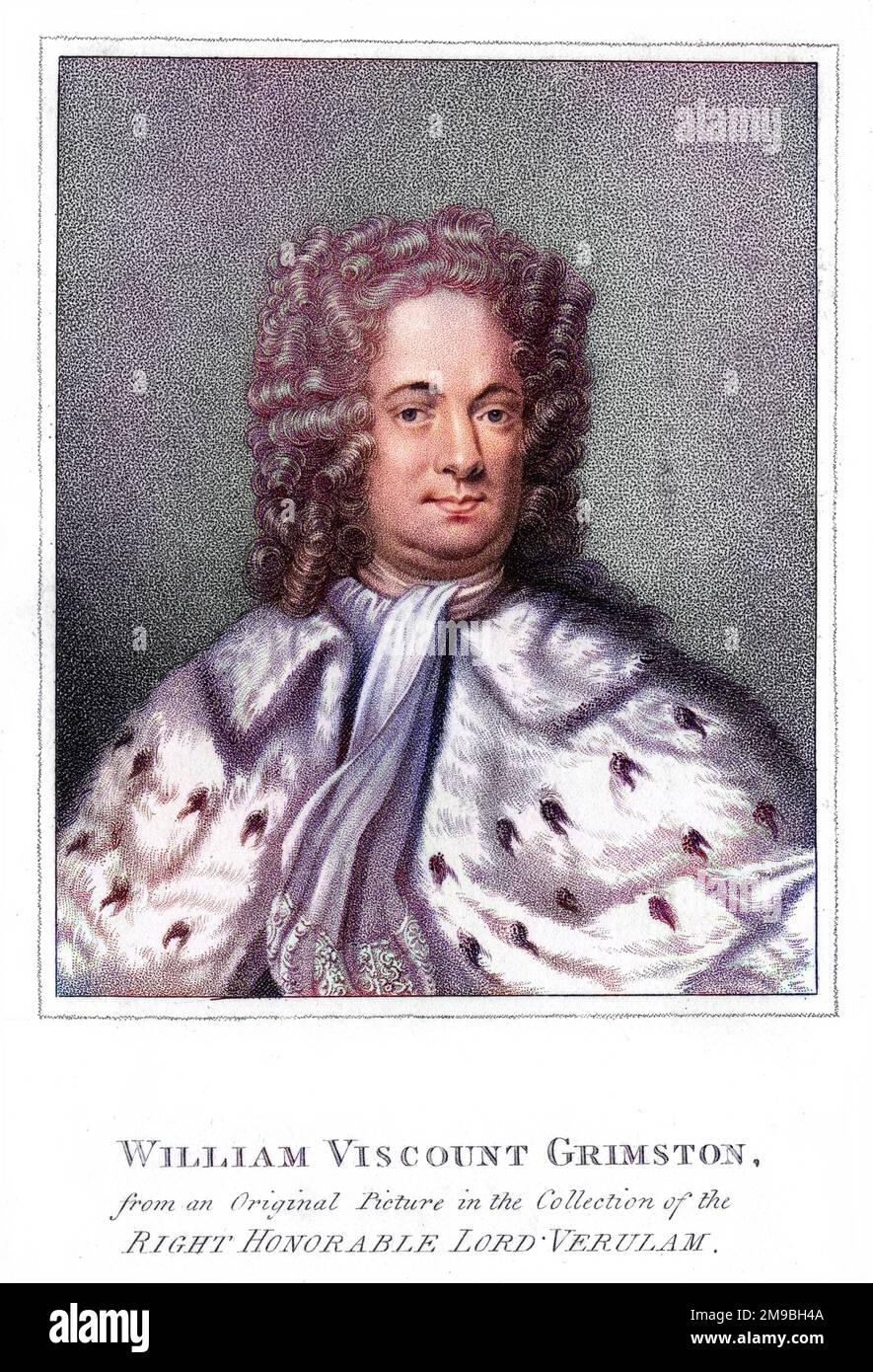 WILLIAM LUCKYN, first viscount GRIMSTON in his peer's robes Stock Photo