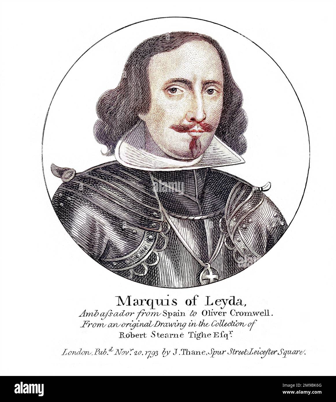 Marques de LEYDA Spanish ambassador to England during the protectorate of Cromwell - a job which must have called for every scrap of diplomacy he possessed ! Stock Photo