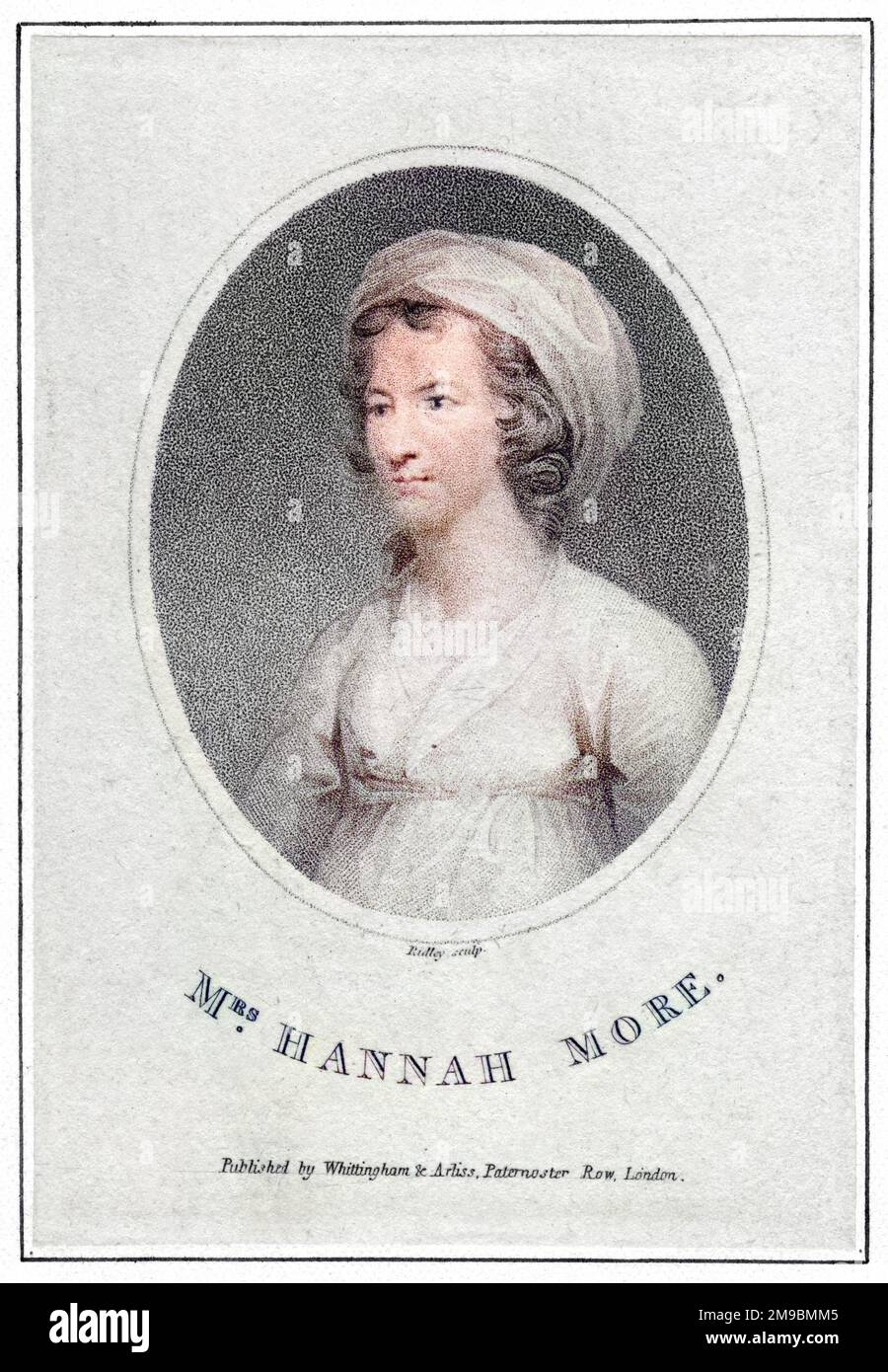 HANNAH MORE prolific writer (mainly religious) and teacher, friend of Dr Johnson, Horace Walpole etc. : a relatively young portrait. Stock Photo
