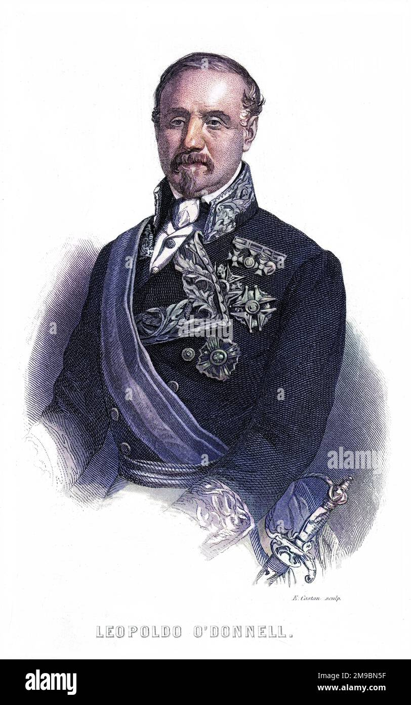 LEOPOLDO O'DONNELL CONDE DE LUCENA Spanish soldier and statesman of Irish descent. Stock Photo