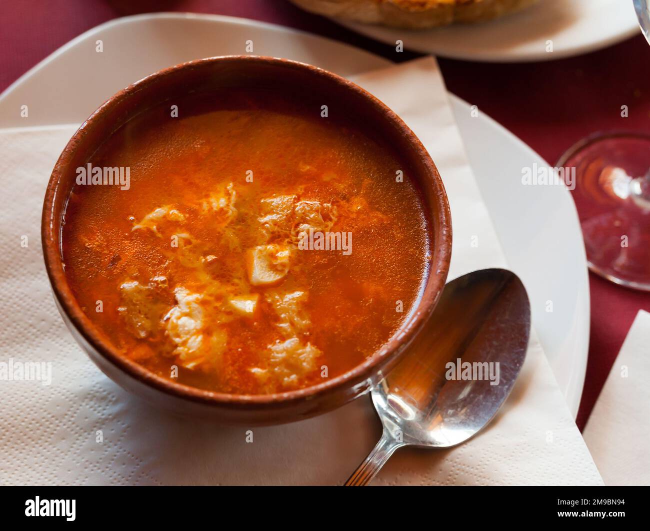 Spanish garlic soup Stock Photo Alamy