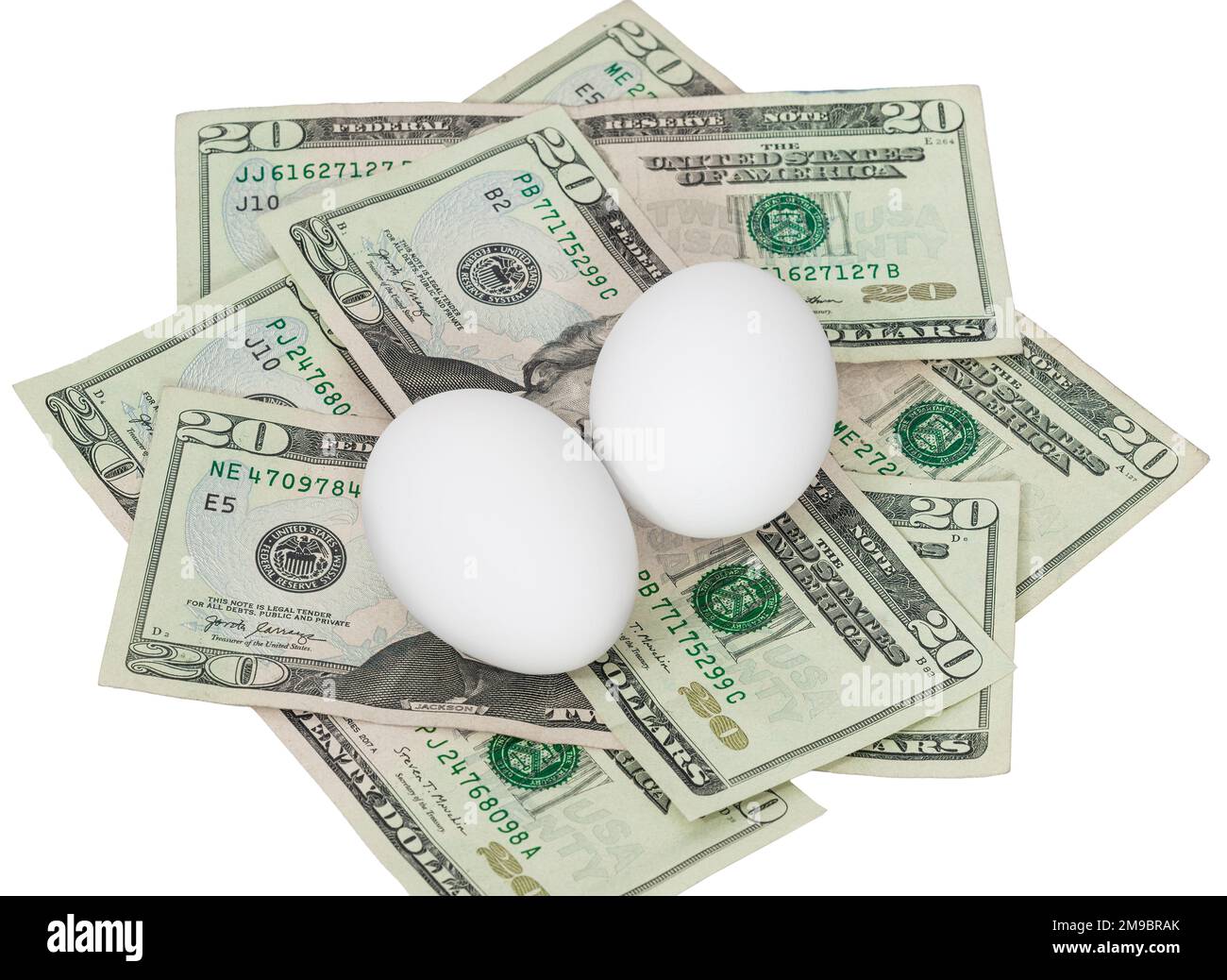 Strong graphic to highlight current high price of eggs Stock Photo