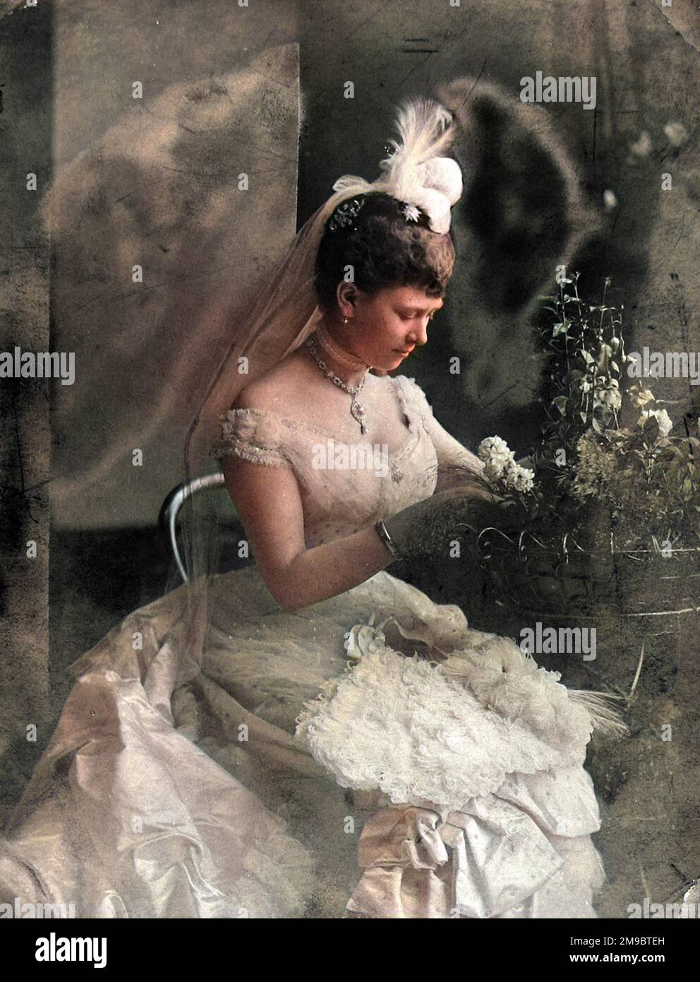 Princess May of Teck (1867 - 1953), later Queen Mary, pictured c.1885, in her 'coming out' year.  In 1891 she married the Duke of York, who became King George V of Great Britain and North Ireland (1865 - 1936). Stock Photo