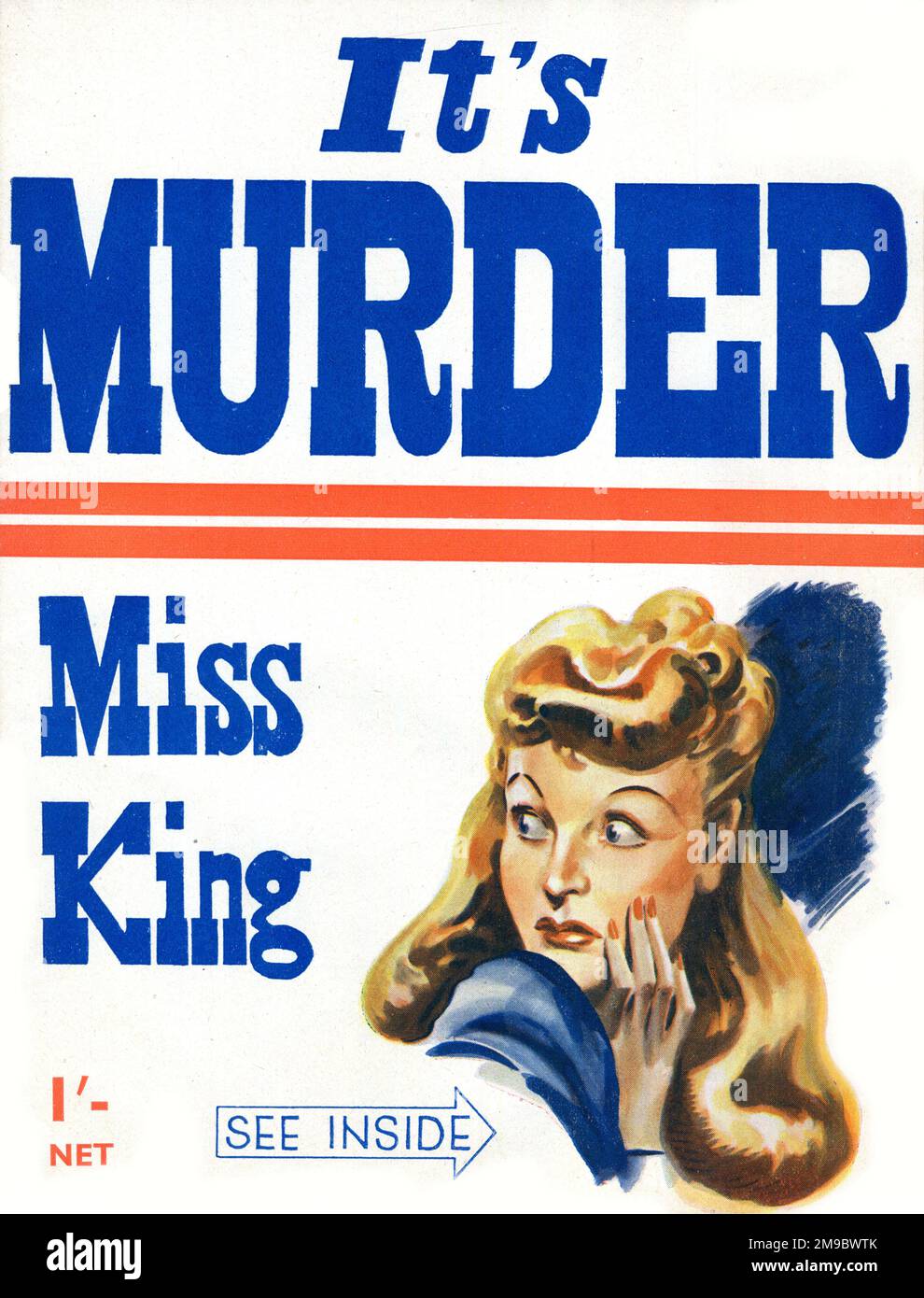 Cover design, It's Murder Miss King, by Isabel Waitt, pulp fiction magazine Stock Photo