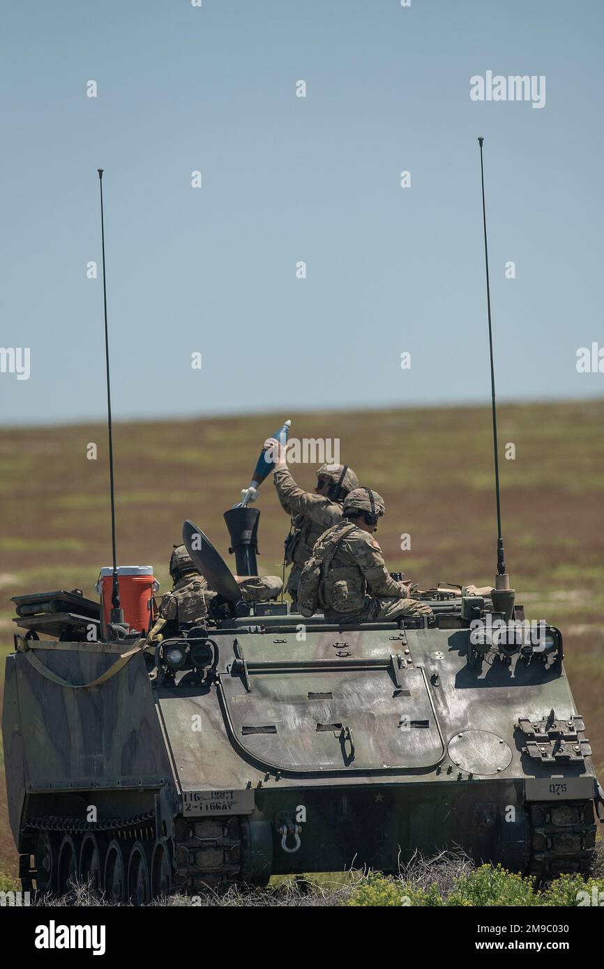 The Idaho Army National Guard’s Mortar Platoon, HHC, 2116th Combined Arms Battalion sharpen