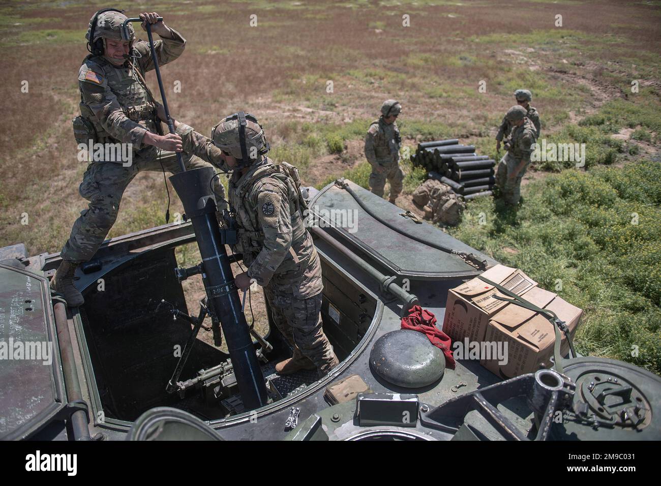 The Idaho Army National Guard’s Mortar Platoon, HHC, 2116th Combined Arms Battalion sharpen