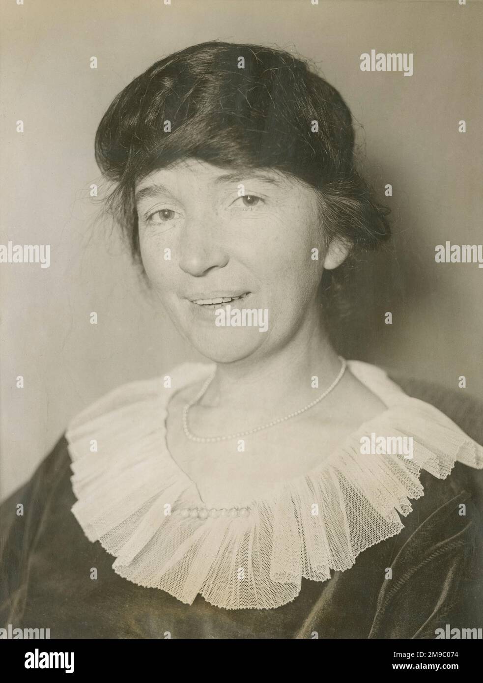 Antique 1925 photograph, portrait of Margaret Sanger. Margaret Higgins Sanger (1879-1966), was an American birth control activist, sex educator, writer, and nurse. SOURCE: ORIGINAL PHOTOGRAPH Stock Photo